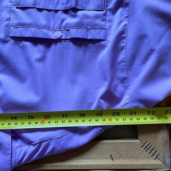 Columbia PFG Short-Sleeve Button Down Shirt In Lilac, Size L - Picture 6 of 7